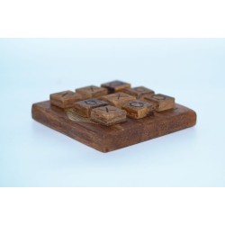 Jeu de morpion XO en bois de palmier