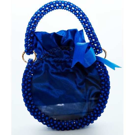 Sac avec perle bleu 